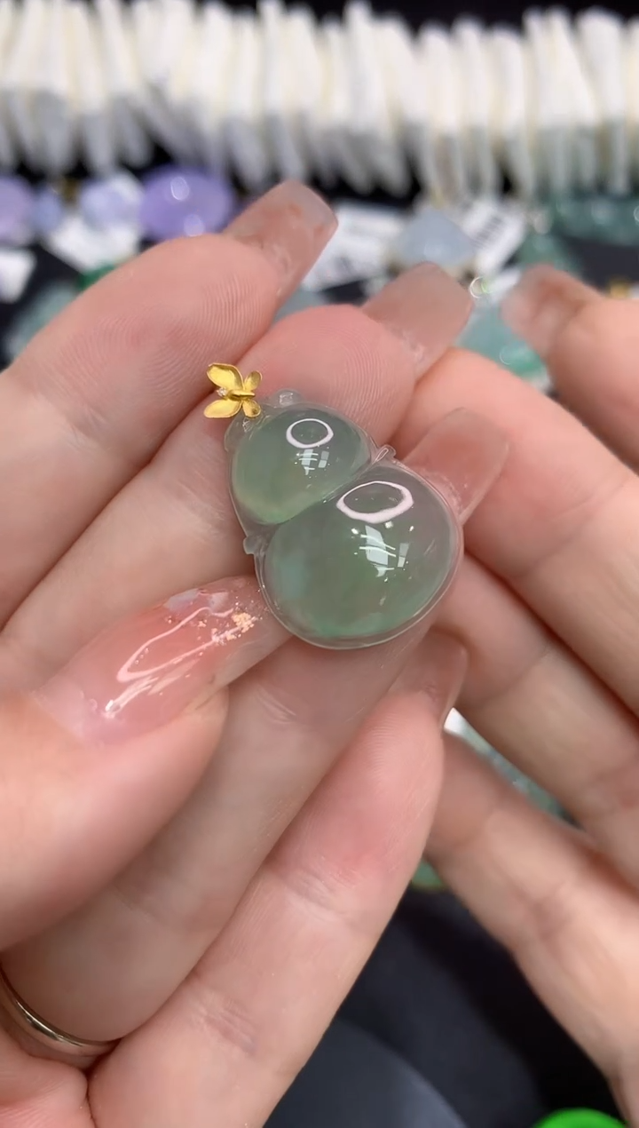 吊坠(不含链)18K金镶嵌翡翠111111111111