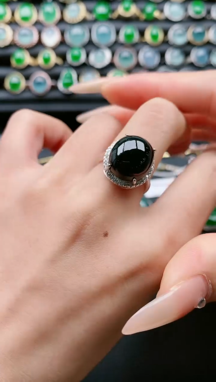 【闪购商品】翡翠戒指银S925镶嵌11111111