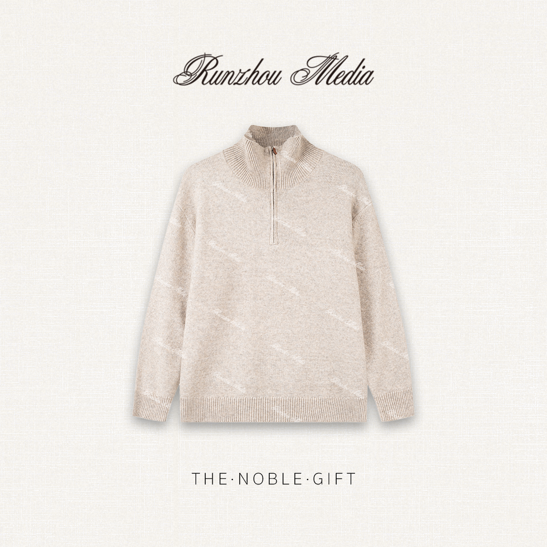 25FW半高领拉链秋冬男针织羊毛衫XZ6003