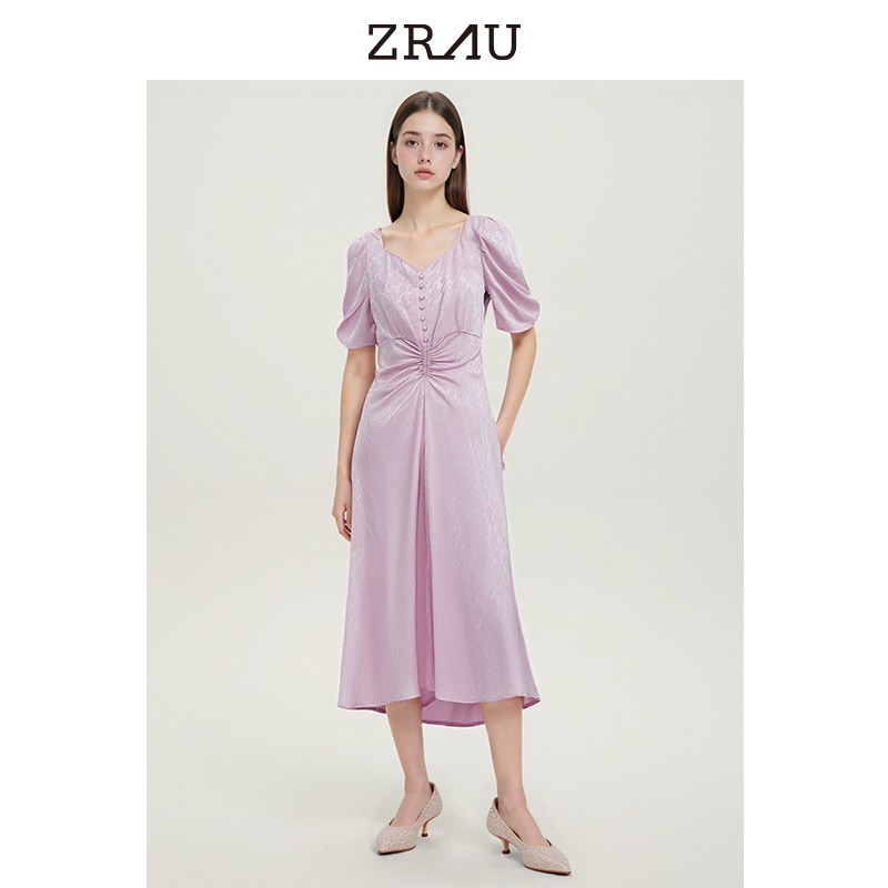 【老板娘夏天】ZRAU浪漫气质法式宫廷泡泡袖连衣裙91130321441