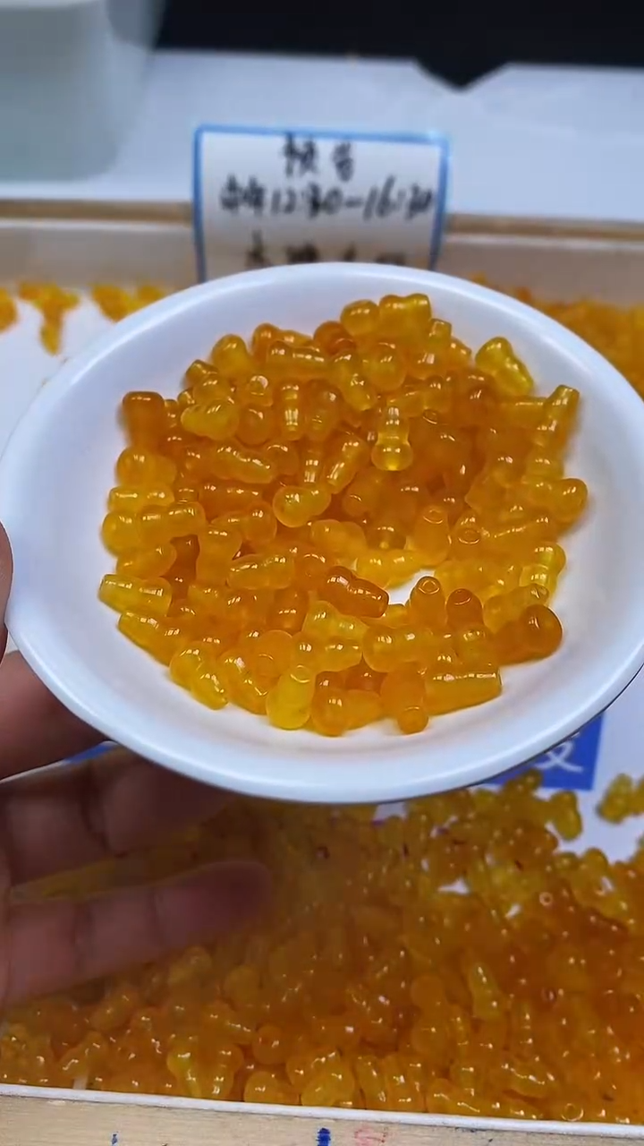 未镶嵌散珠玛瑙/玉髓B1360 鸡油黄玛瑙葫芦6*9mm12颗4.9元