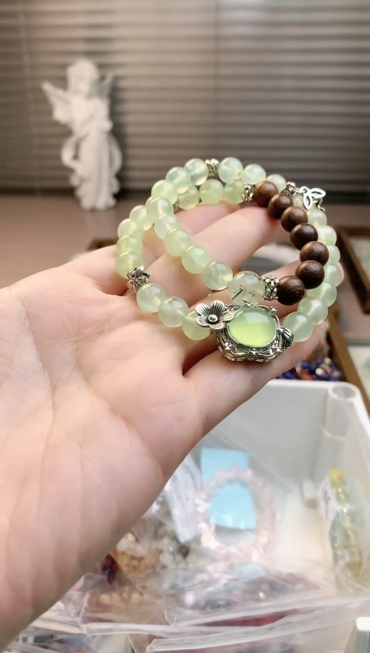 【闪购商品】水晶珠宝半成品未镶嵌葡萄檀木双圈