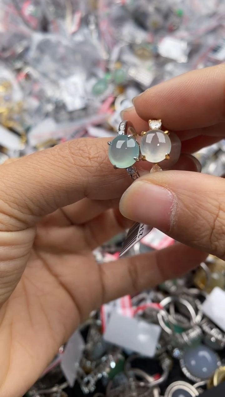 银S925镶嵌戒指翡翠7777----1