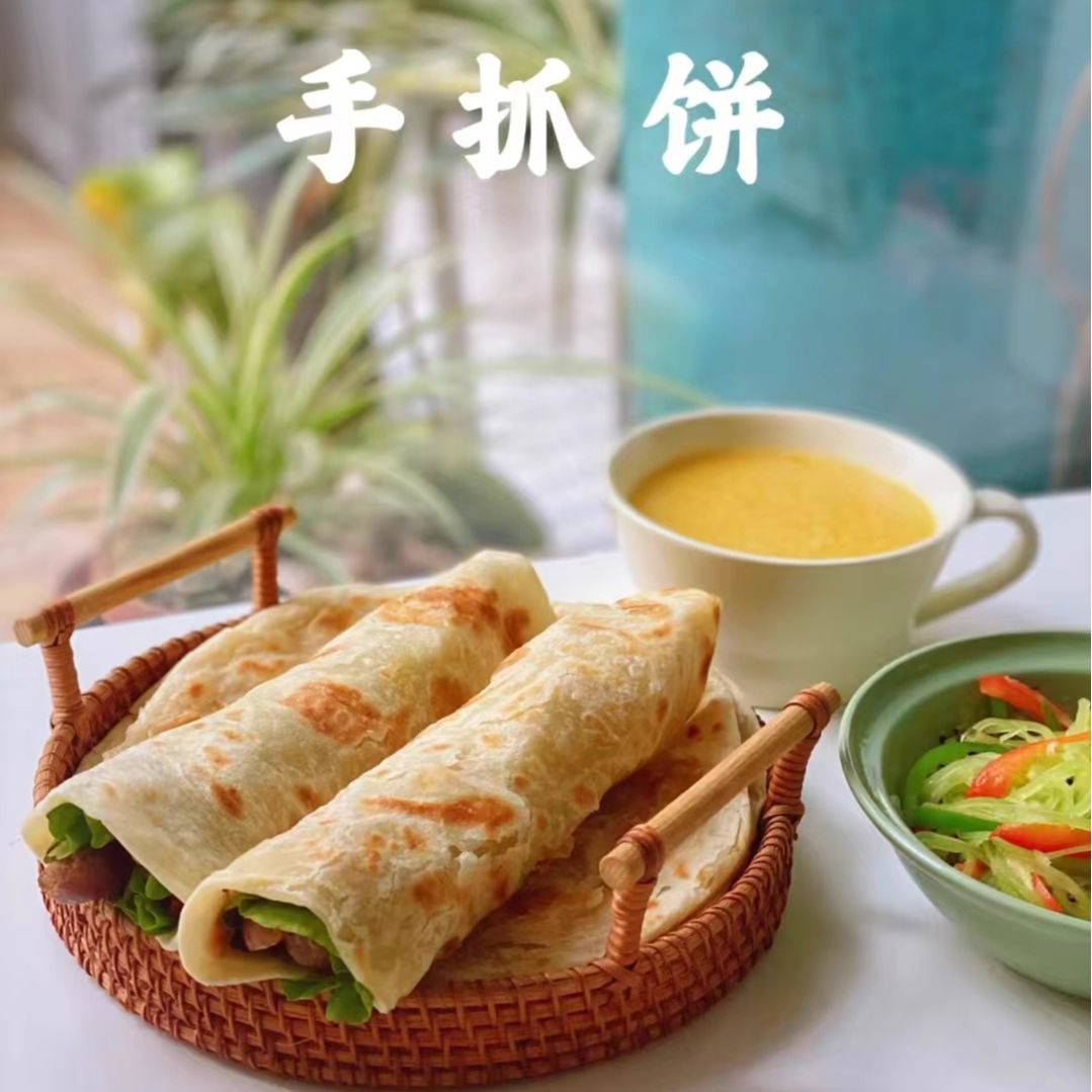 正宗原味手抓饼面饼皮100片家庭早餐半成品美食煎饼皮摆摊商用