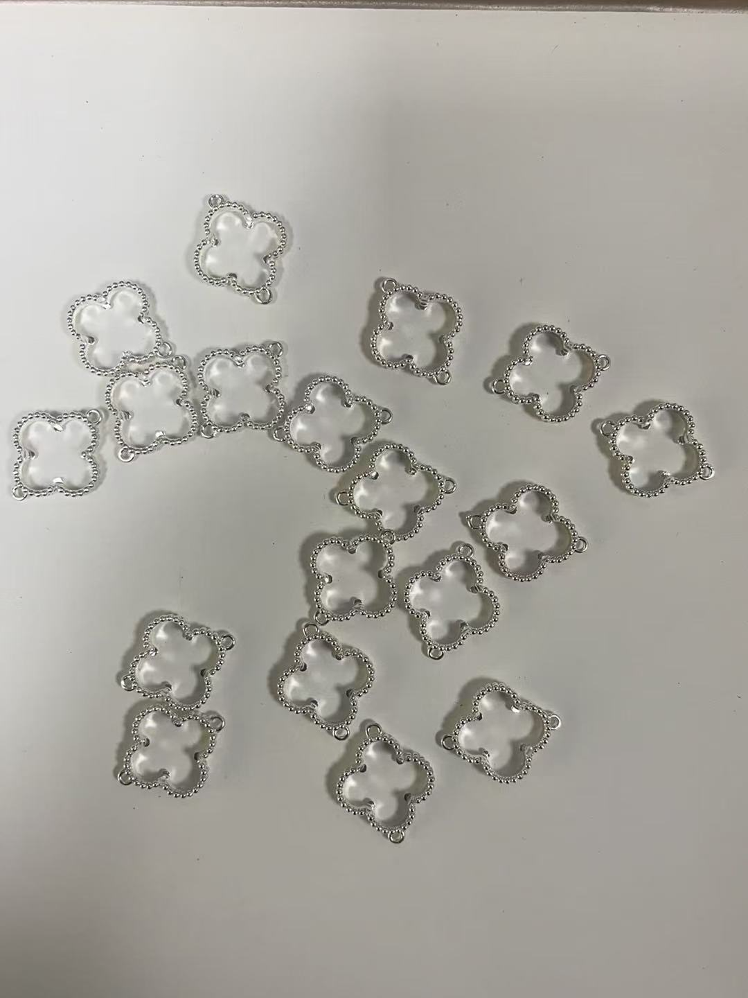 链子足银 足银银铸金四叶草中草项链小众仙女轻奢气质甜美百搭