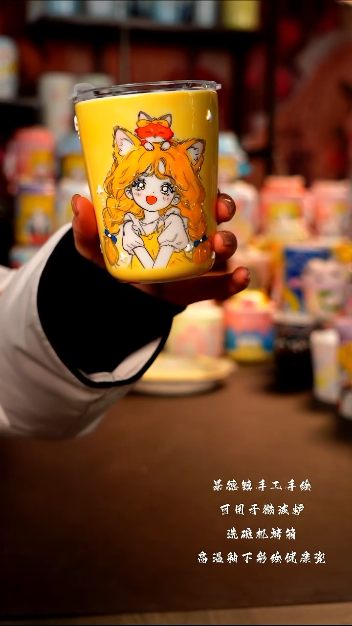 景德镇手工手绘陶瓷杯杯