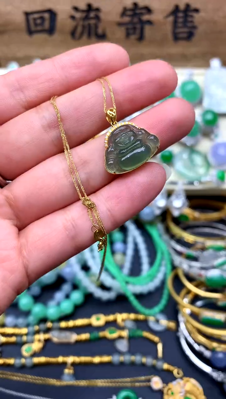 【闪购商品】翡翠颈饰18K金镶嵌84-中国好珍宝