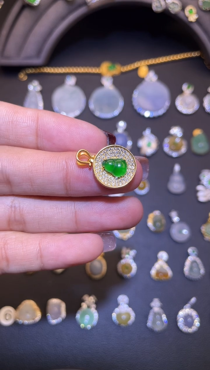 吊坠(不含链)银S925镶嵌翡翠1