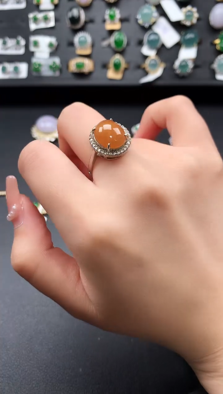 【闪购商品】翡翠戒指银S925镶嵌52141