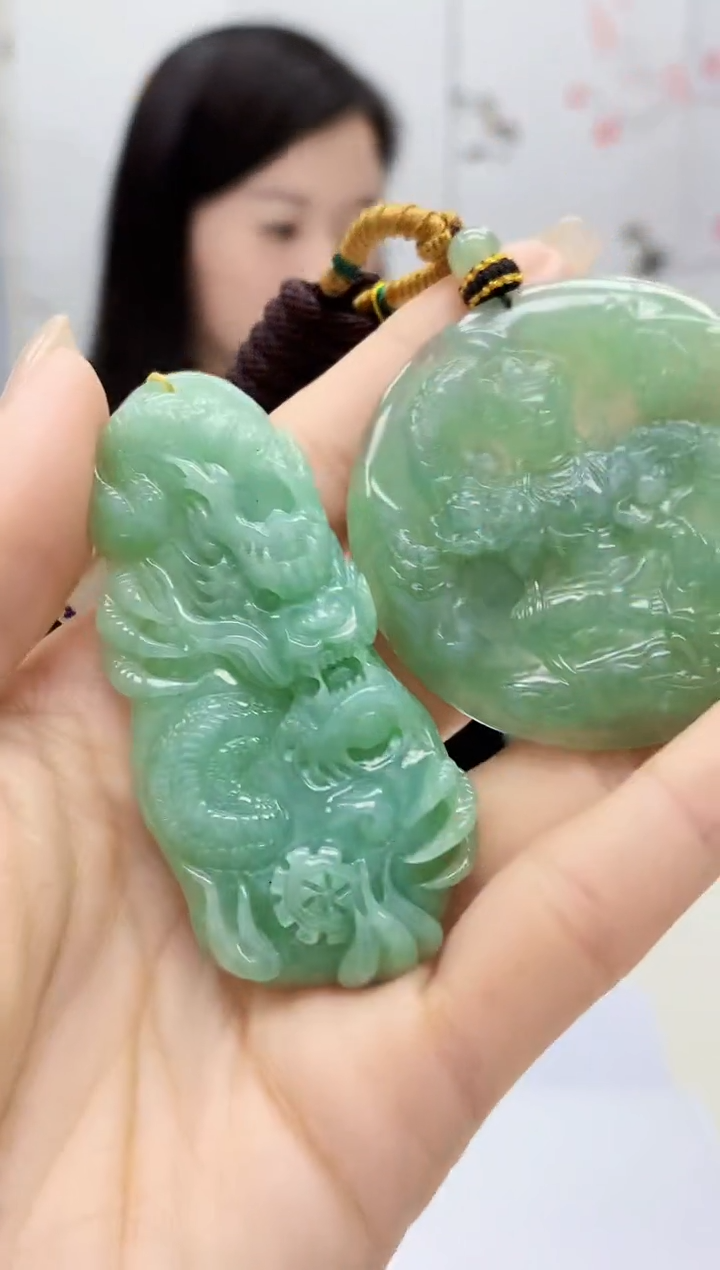 【闪购商品】定制翡翠未镶嵌4852lr-毛货挂件送珠链23