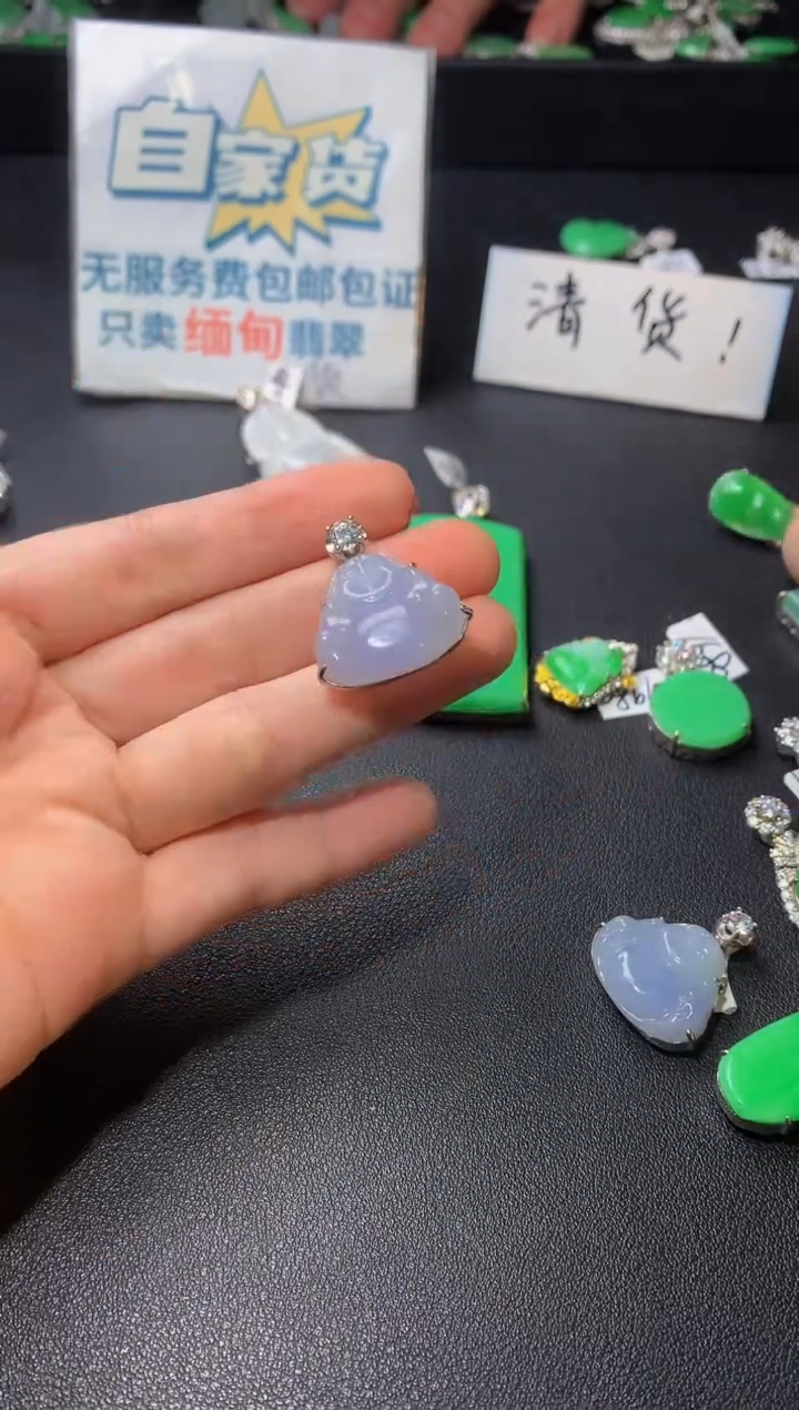 颈饰银S925镶嵌翡翠翡翠
