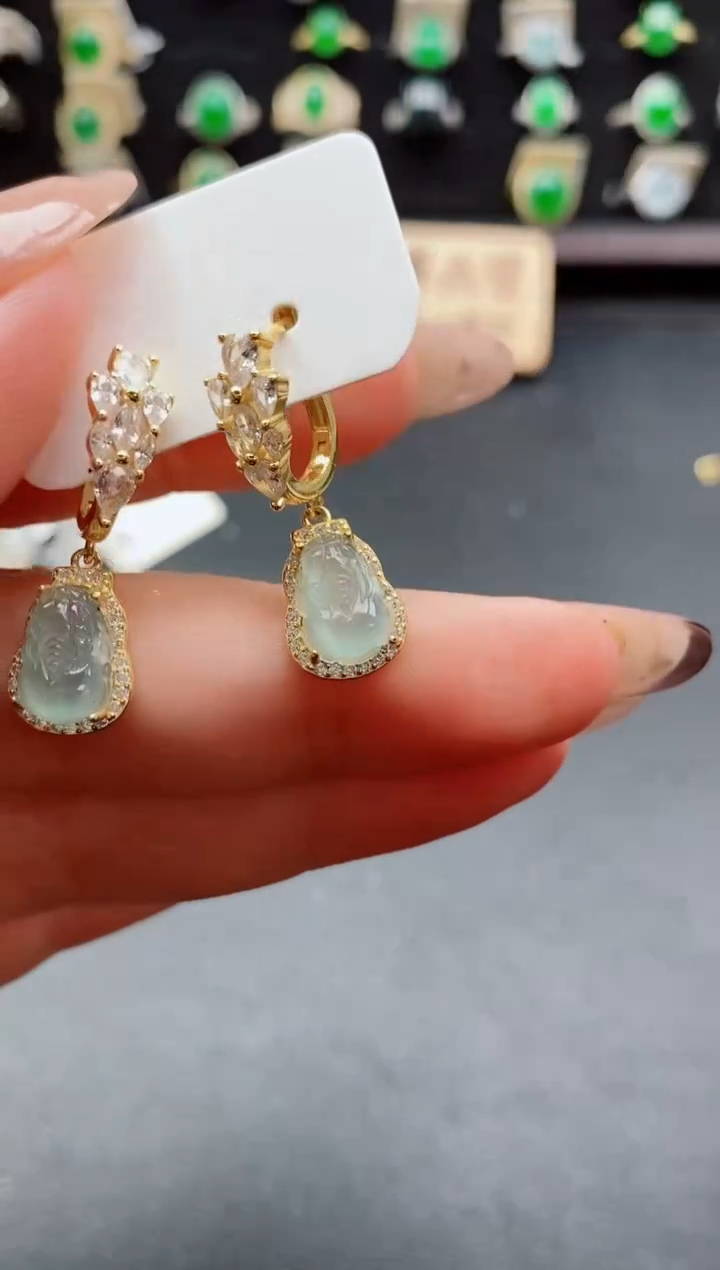 银S925镶嵌戒指翡翠1