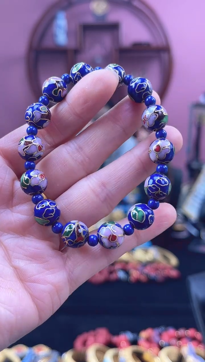 非遗 景泰蓝 手串 宝蓝 1.0