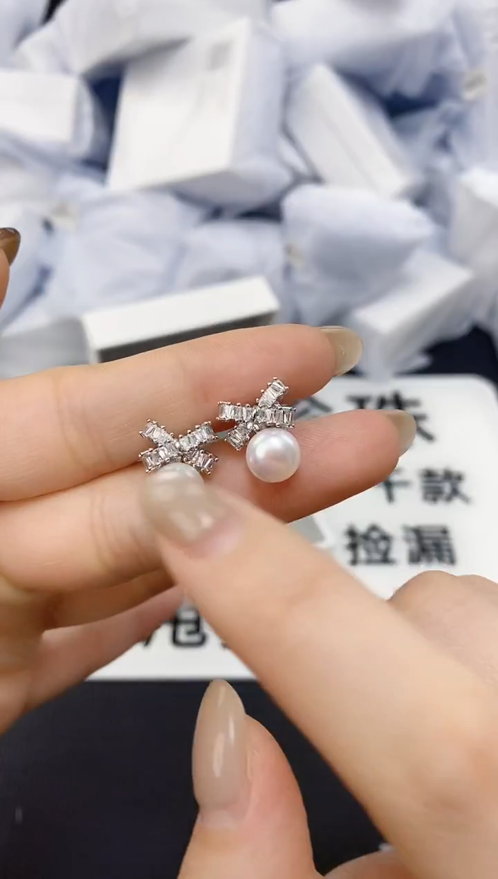 未镶嵌耳饰淡水珍珠ed1025