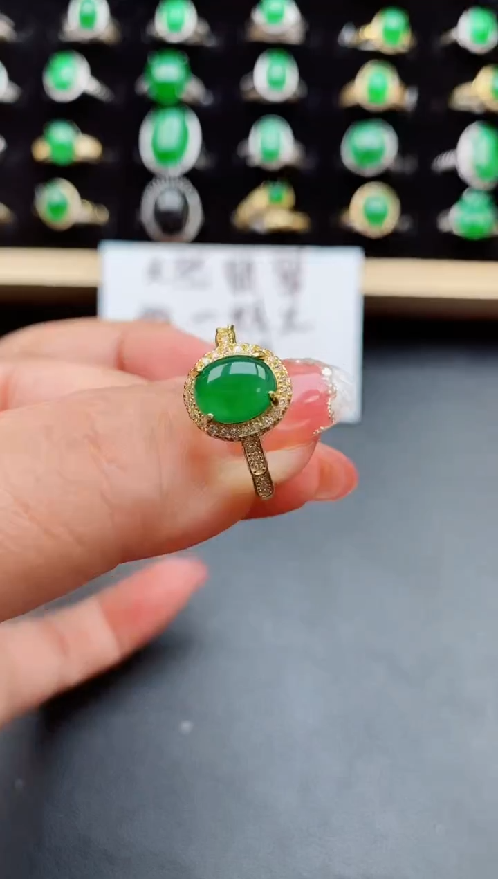 【闪购商品】翡翠戒指银S925镶嵌5085050