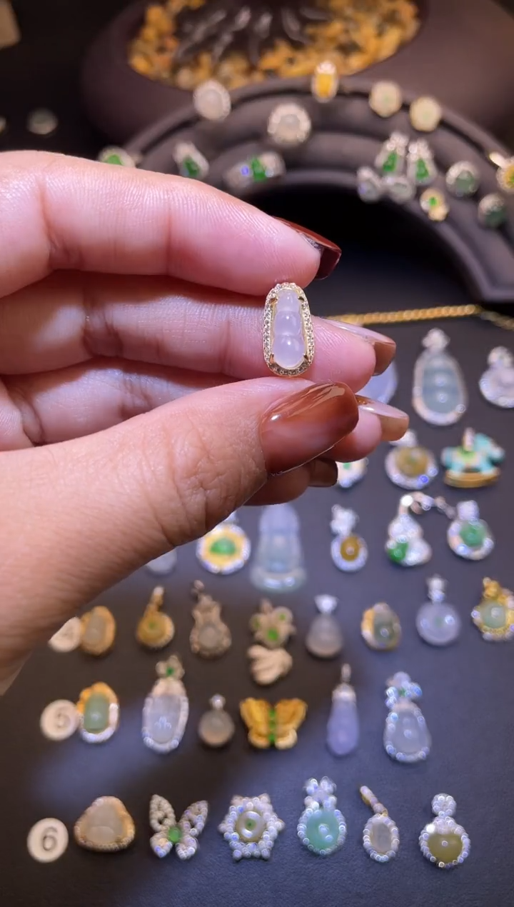 吊坠(不含链)银S925镶嵌翡翠1