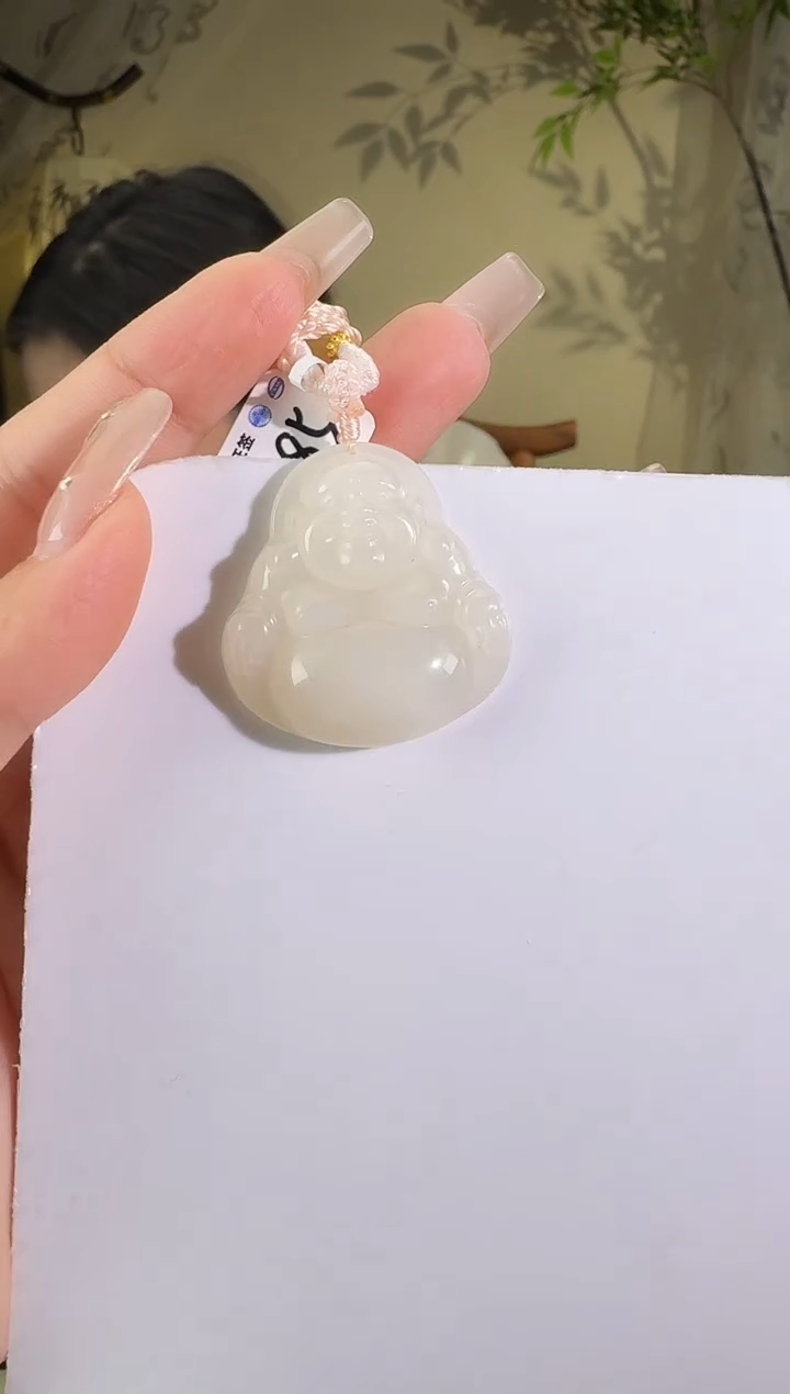 和田玉未镶嵌颈饰35mm佛公