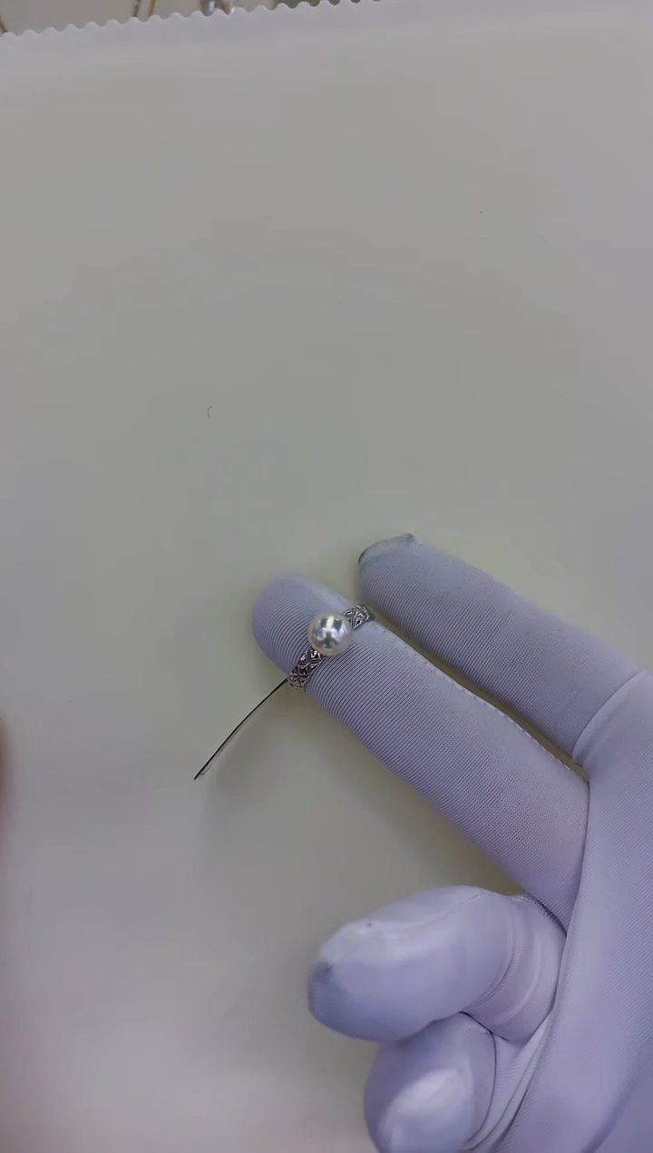 银S925镶嵌饰品海水珍珠小香风戒指