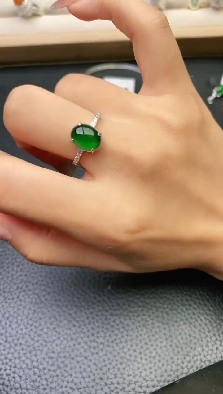 【闪购商品】翡翠戒指银S925镶嵌1111