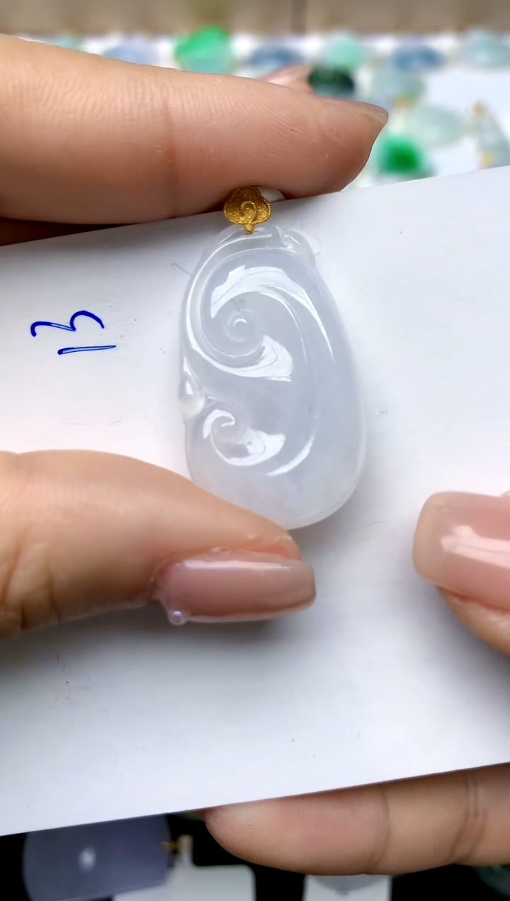 【闪购商品】翡翠颈饰18K金镶嵌13天然A货翡翠