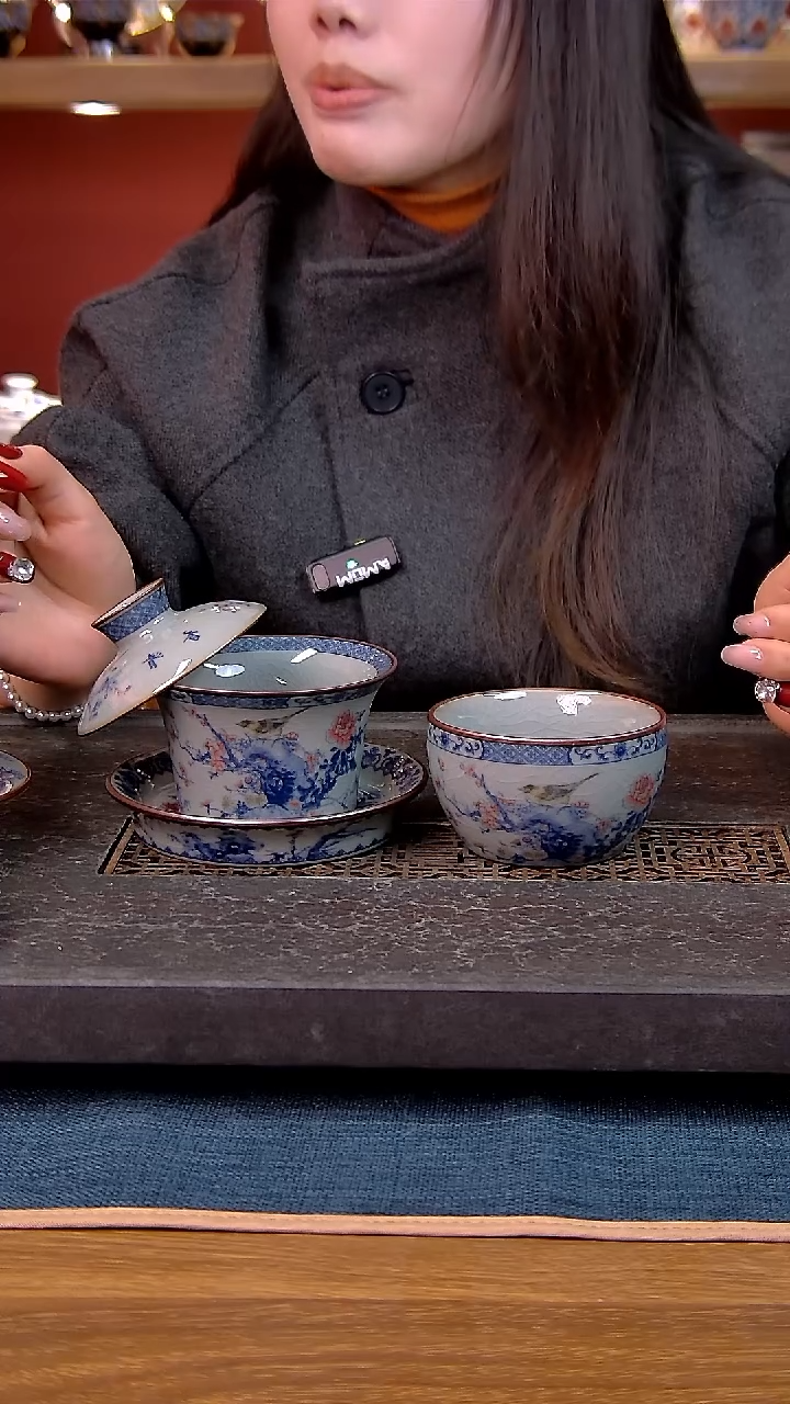 简装家用款2件套 老陶泥开片纹陶瓷茶具