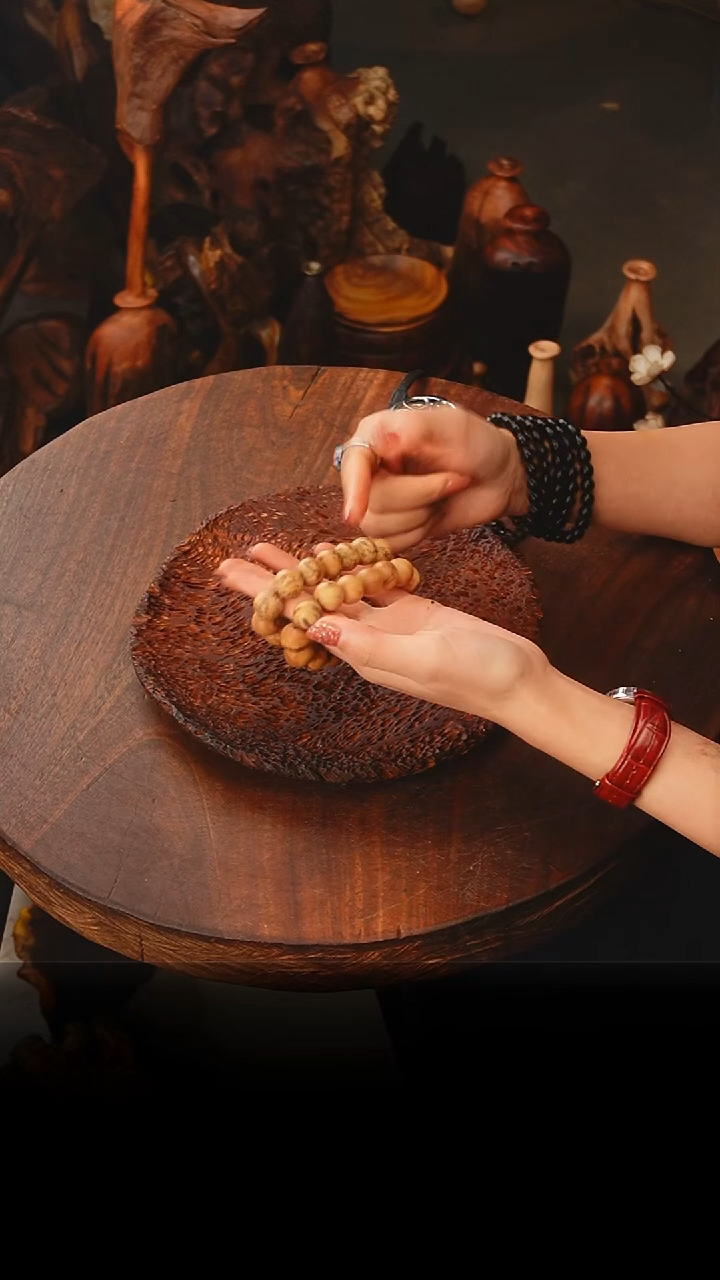 老叶木作作品鬼柳满瘤1.5一串