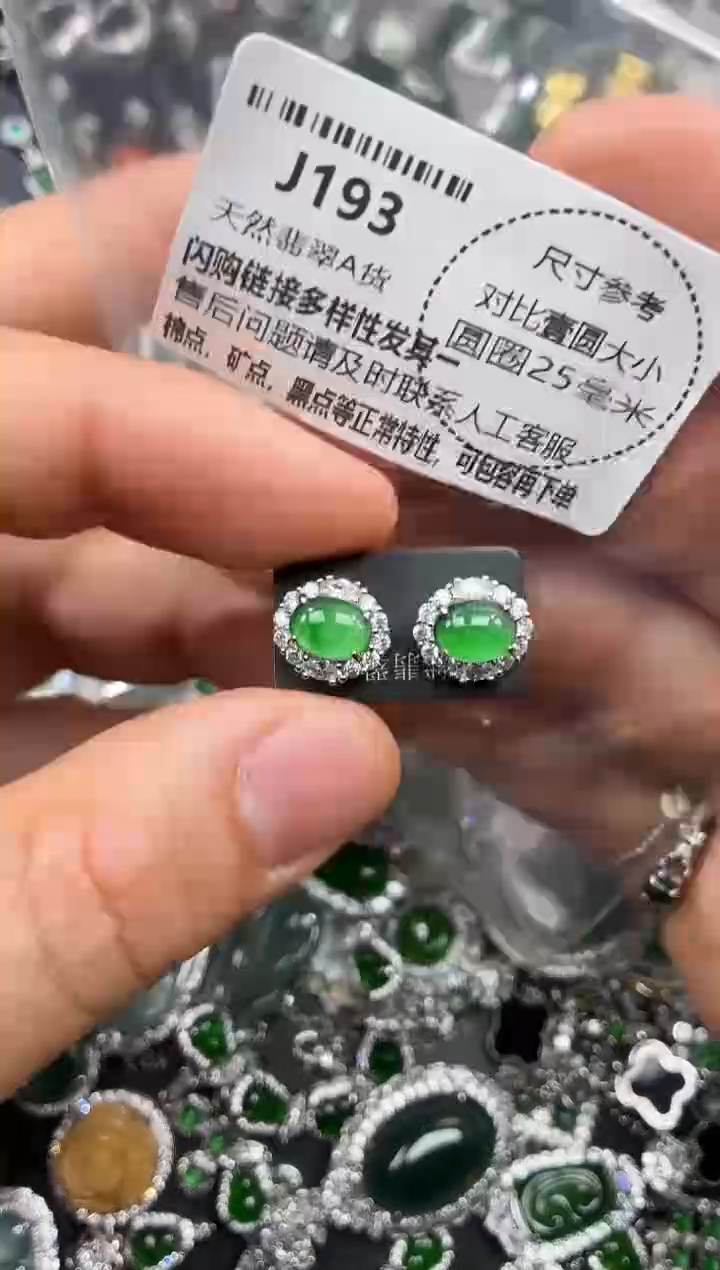 颈饰未镶嵌翡翠J193耳钉
