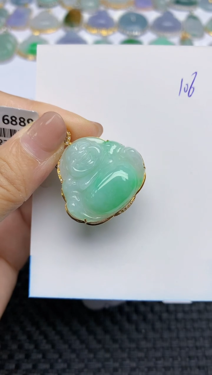 【闪购商品】翡翠颈饰18K金镶嵌天然A货翡翠 106