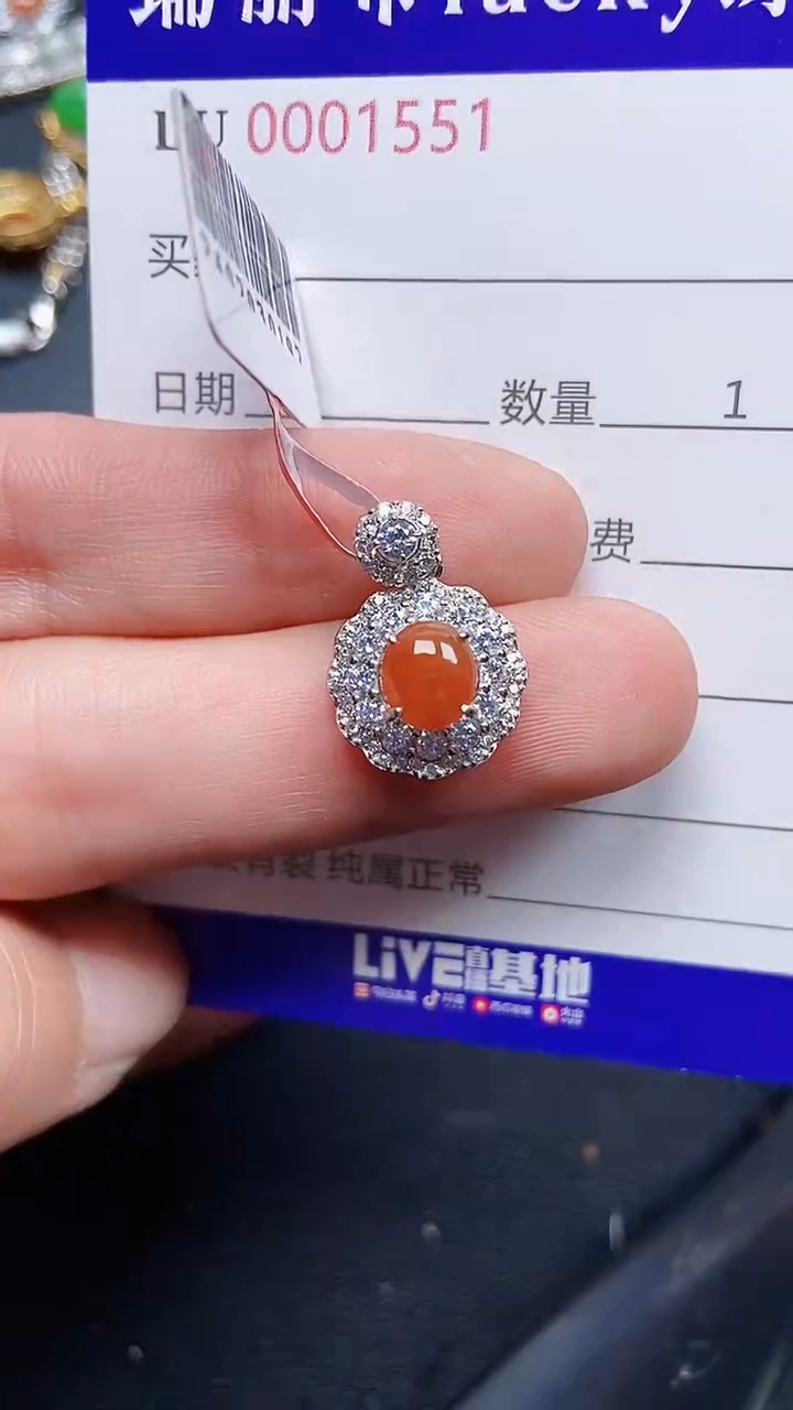 颈饰银S925镶嵌翡翠1551