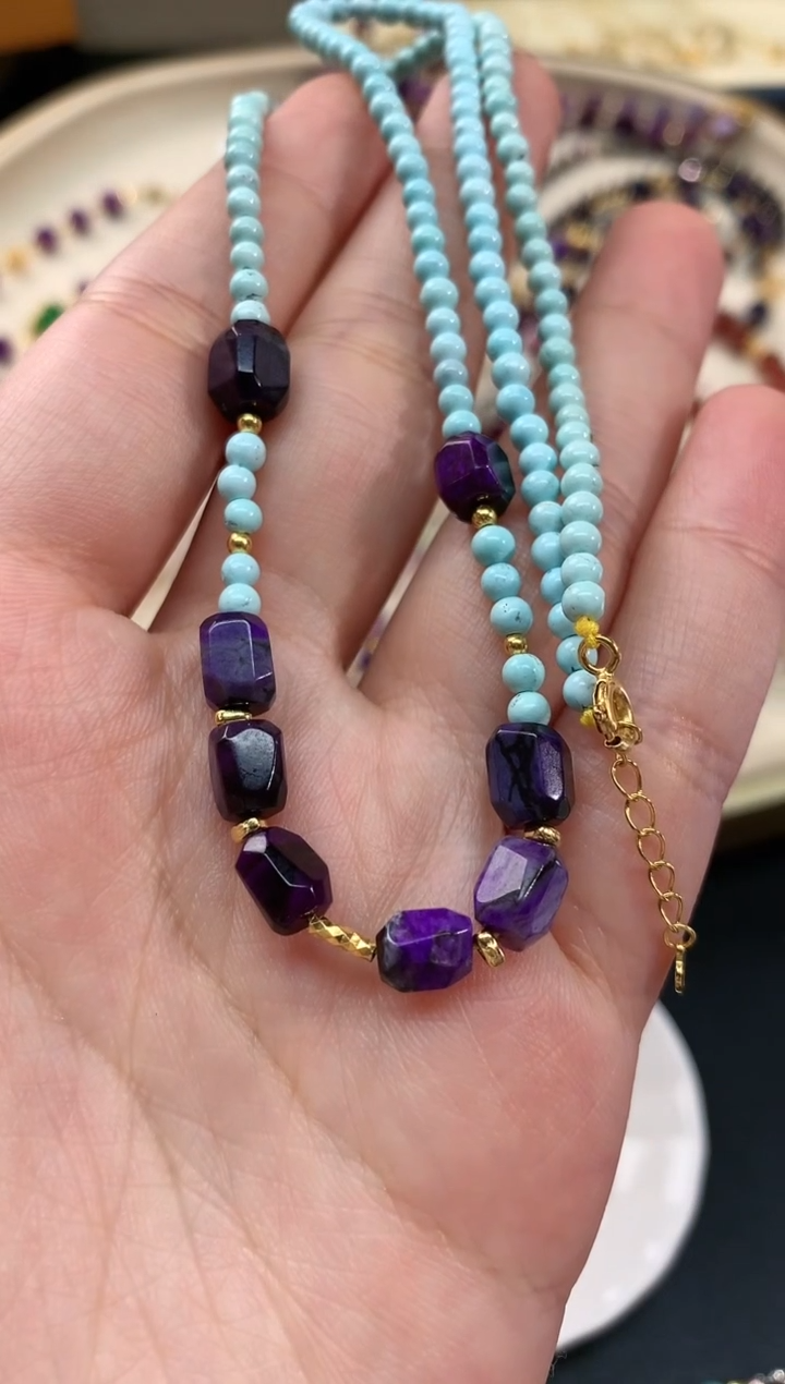 【闪购商品】绿松石链子银S925镶嵌A42多样性发货一件|999