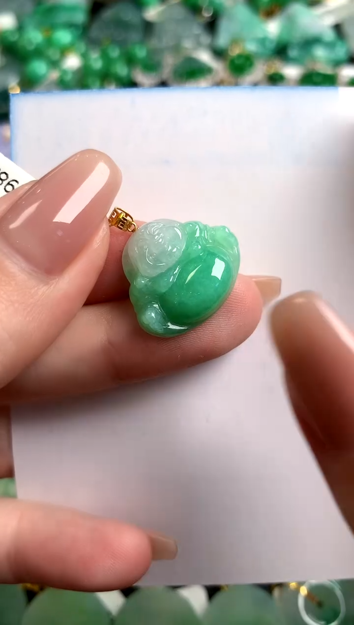 【闪购商品】翡翠颈饰18K金镶嵌0900022009