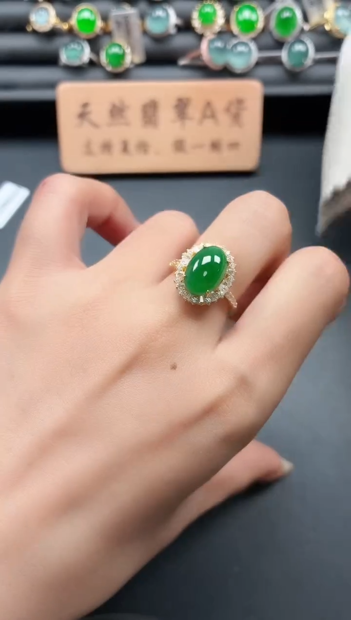 银S925镶嵌戒指翡翠1111