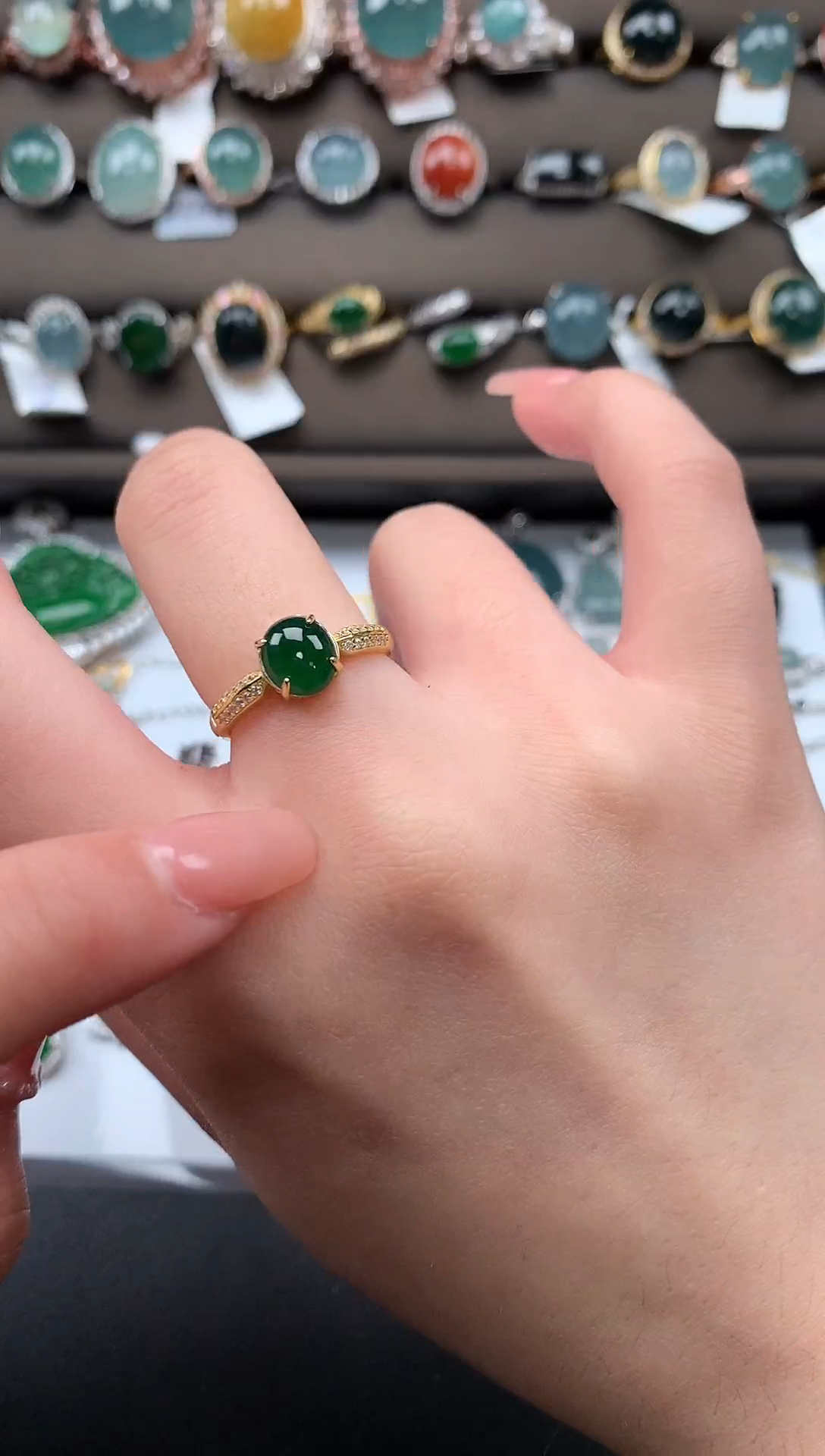 【闪购商品】翡翠戒指银S925镶嵌52141