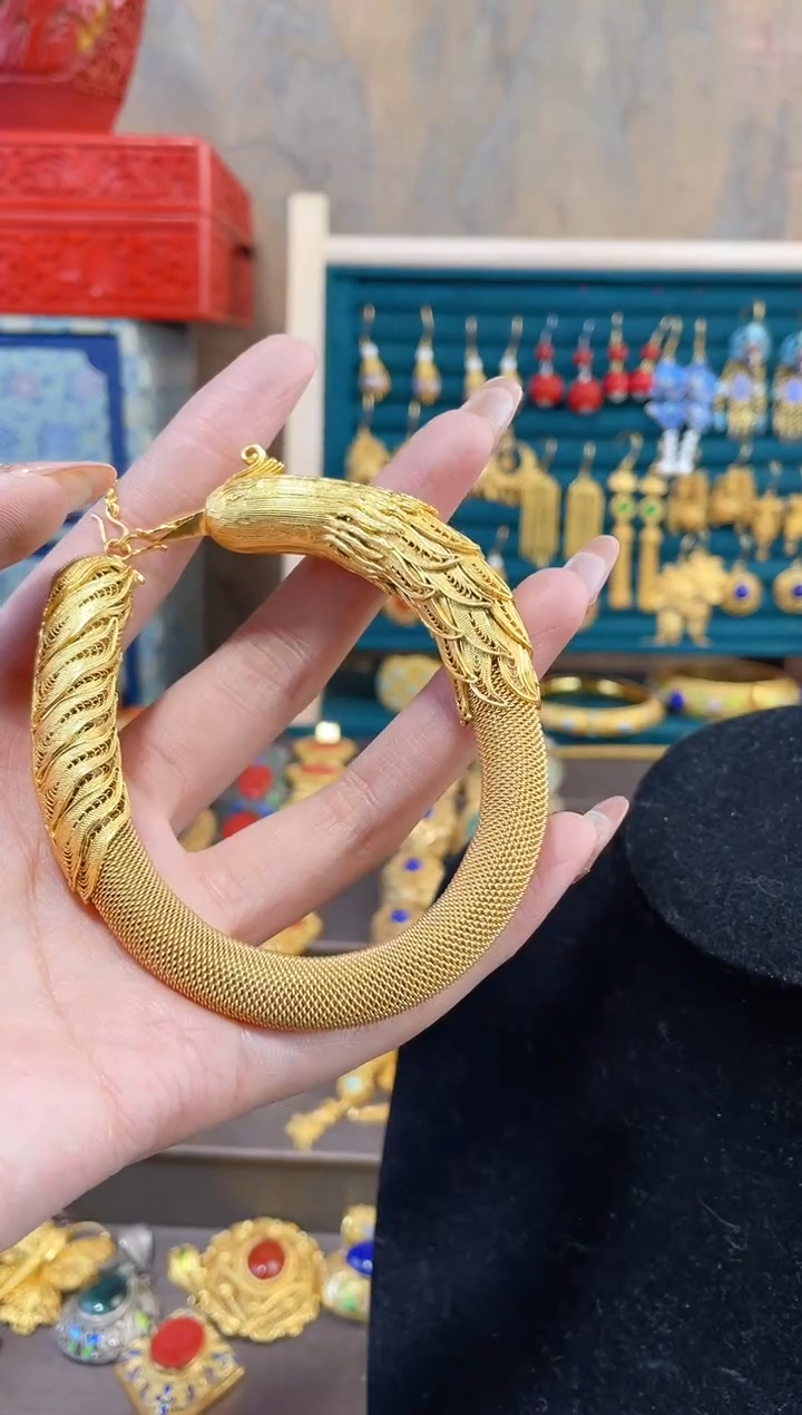 【闪购商品】非遗绝技花丝镶嵌镯子