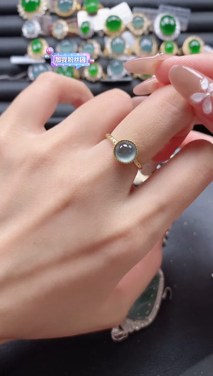 【闪购商品】翡翠戒指银S925镶嵌51511