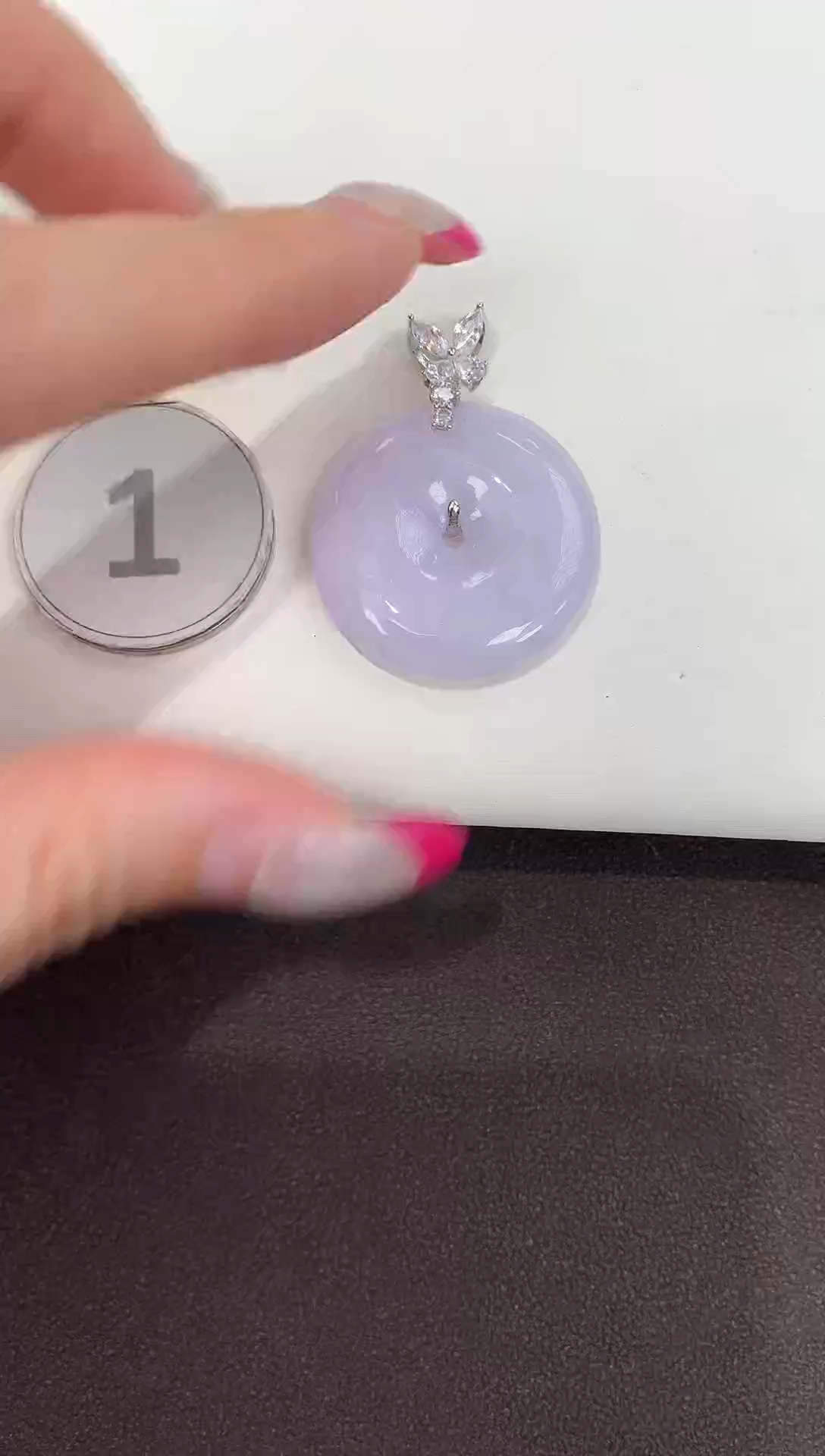 颈饰银S925镶嵌翡翠缅甸A货翡翠