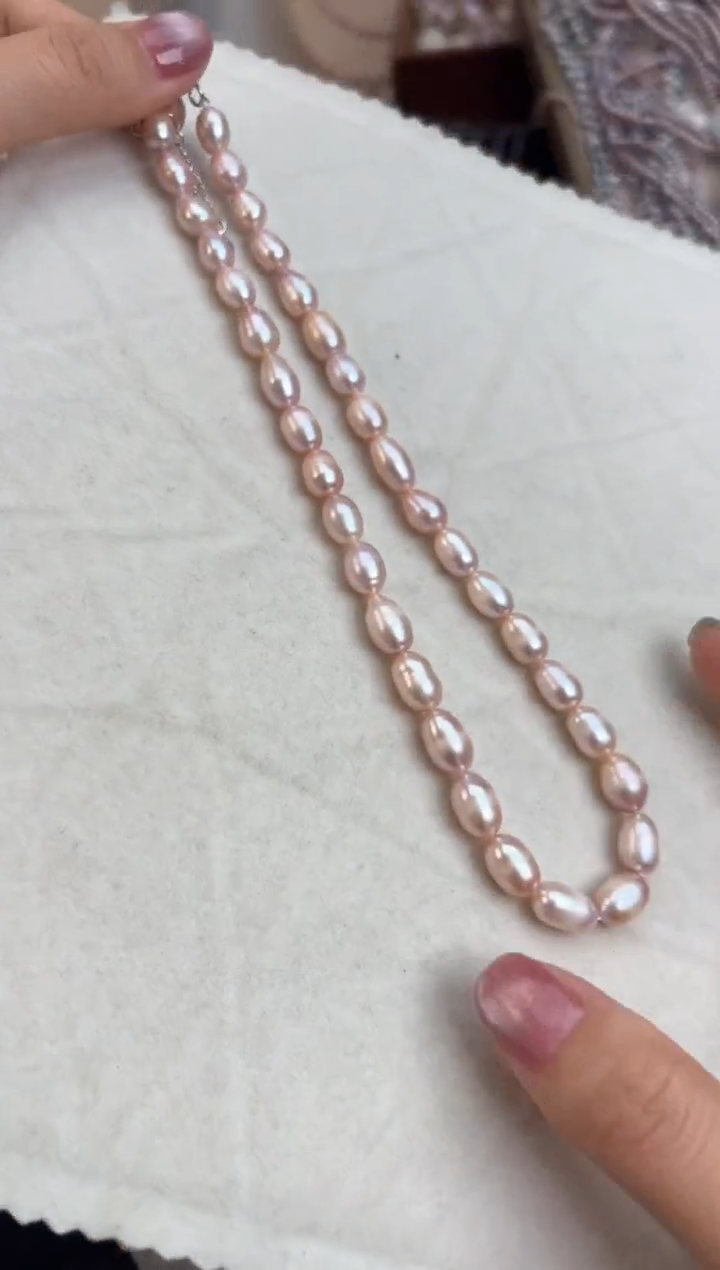 未镶嵌11淡水珍珠珍珠项链*无核6mm+