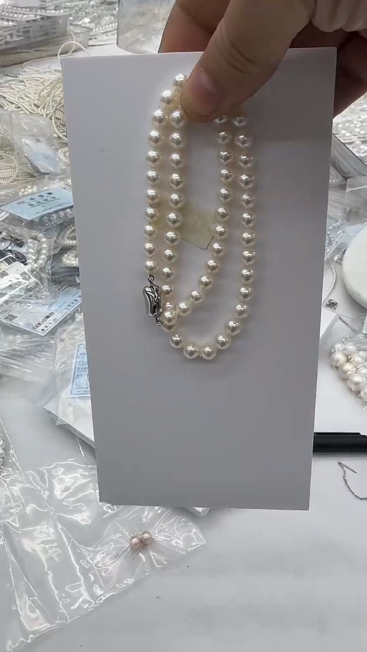 项链银S925镶嵌淡水珍珠奔***妮7-8mm 吉尔德-孤品