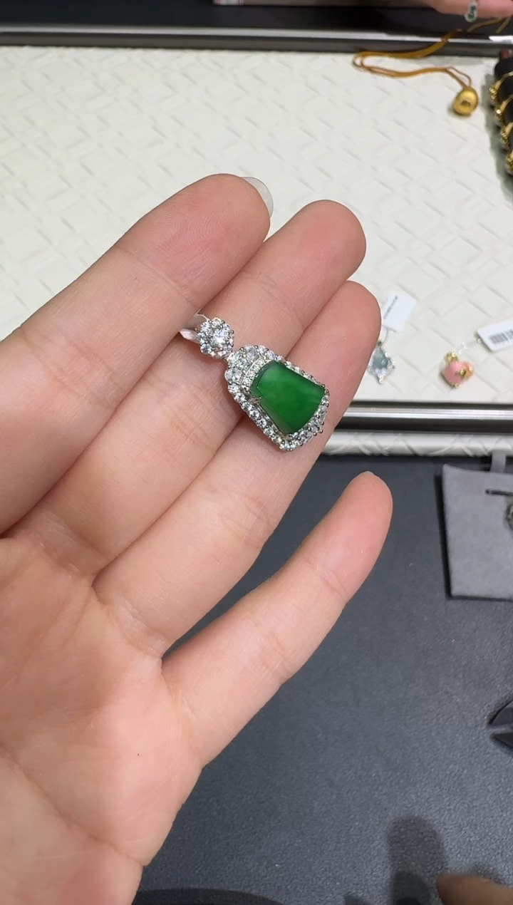 翡翠银S925镶嵌颈饰X0812-1822-549