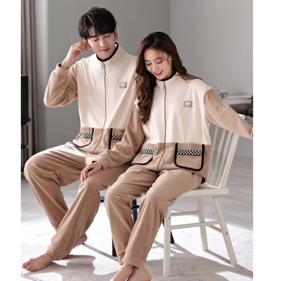 26-情侣睡衣高档拉链款保暖家居服