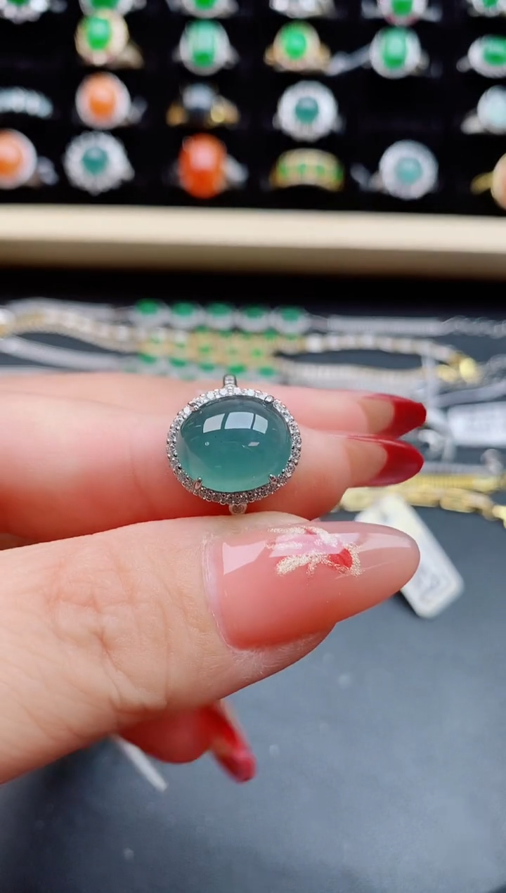 【闪购商品】翡翠戒指银S925镶嵌1321