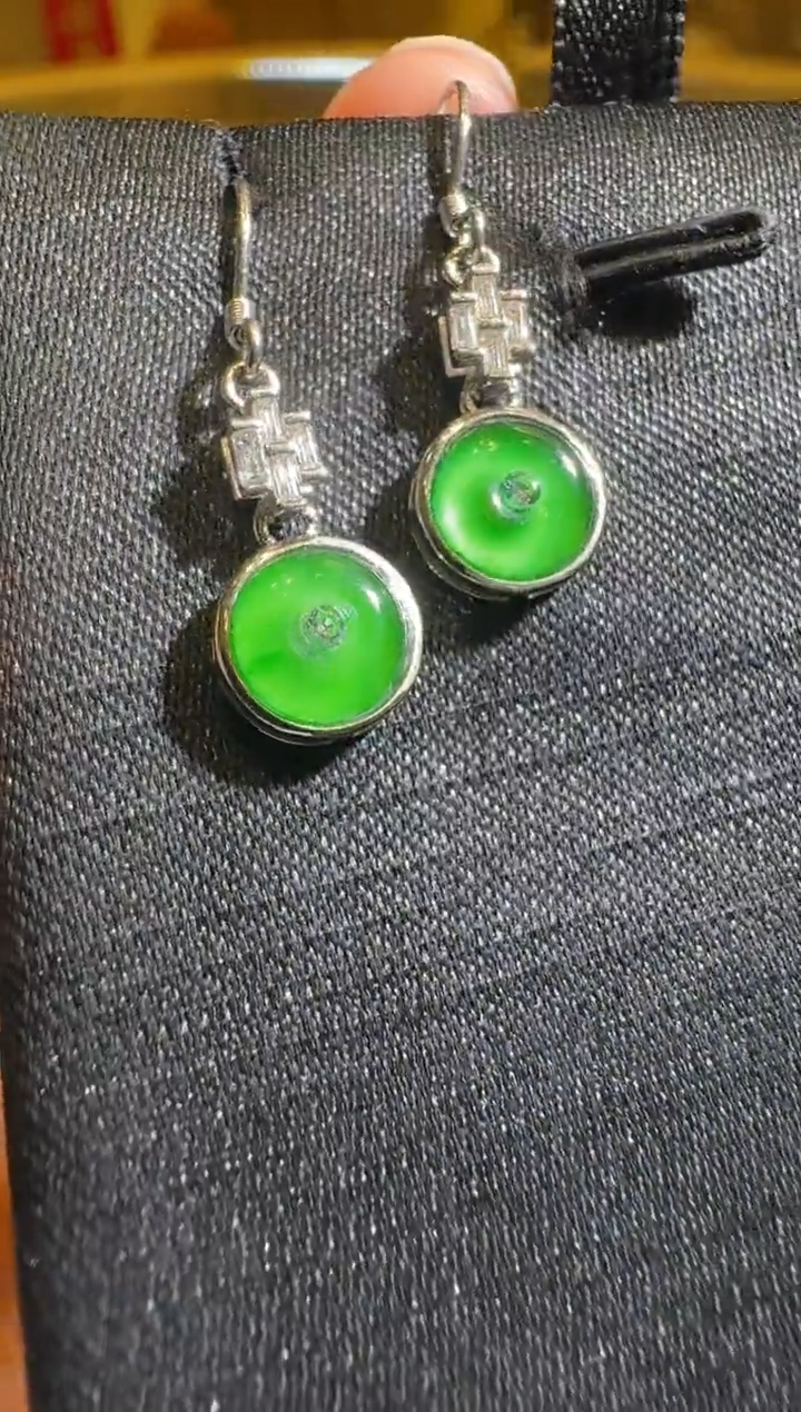 银S925镶嵌翡翠耳饰多样性团购发一件