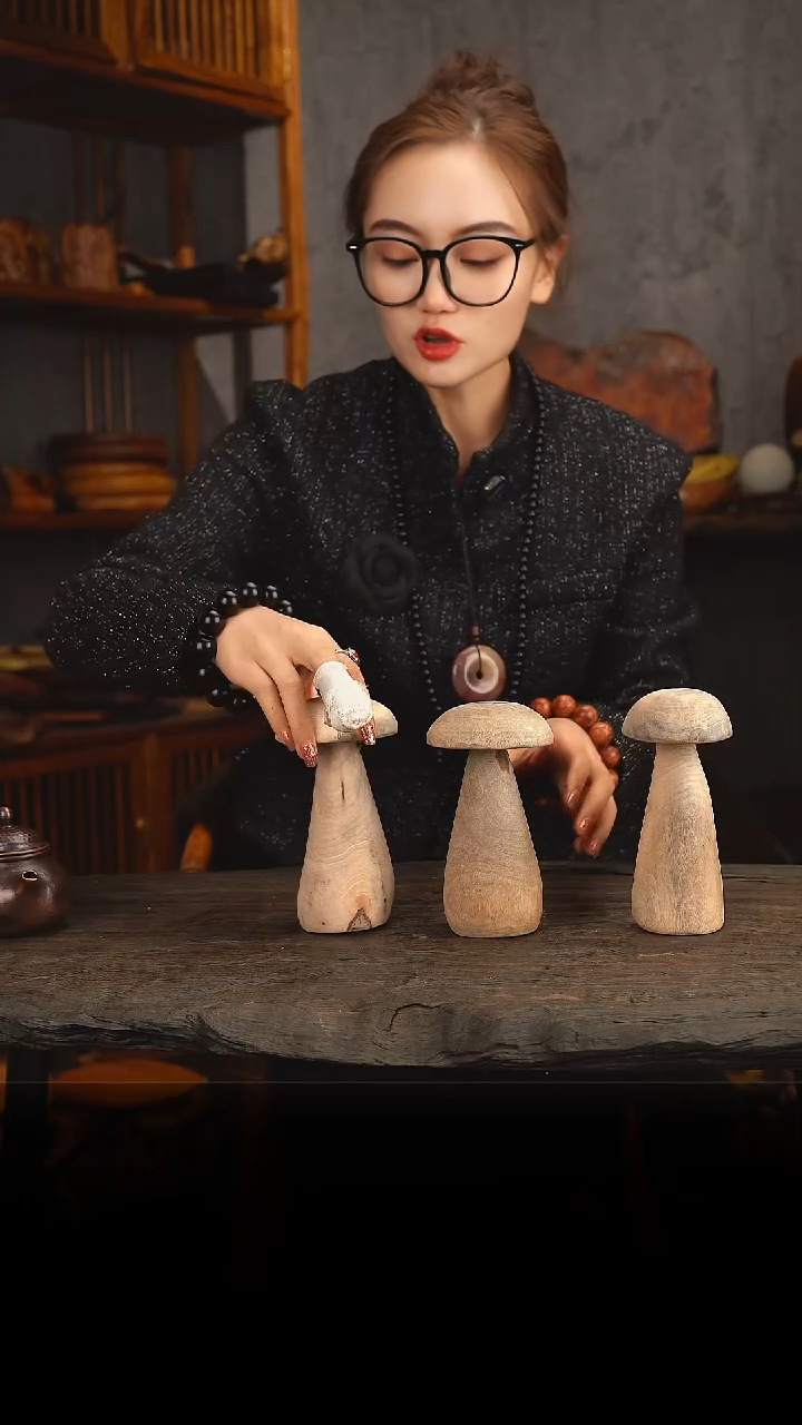 老叶木作木制香樟蘑菇一个