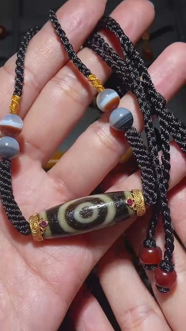 【闪购商品】玛瑙/玉髓颈饰18K金镶嵌Y62264天地锁骨链