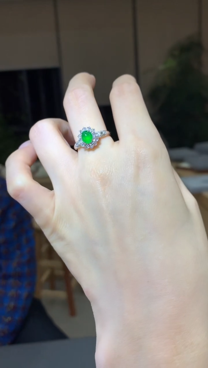 【闪购商品】翡翠戒指18K金镶嵌|不退不换