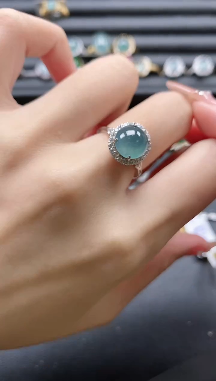 【闪购商品】翡翠戒指银S925镶嵌51511