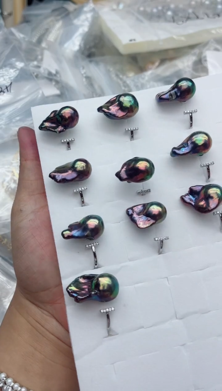 未镶嵌戒指淡水珍珠多样性发其一，非无暇