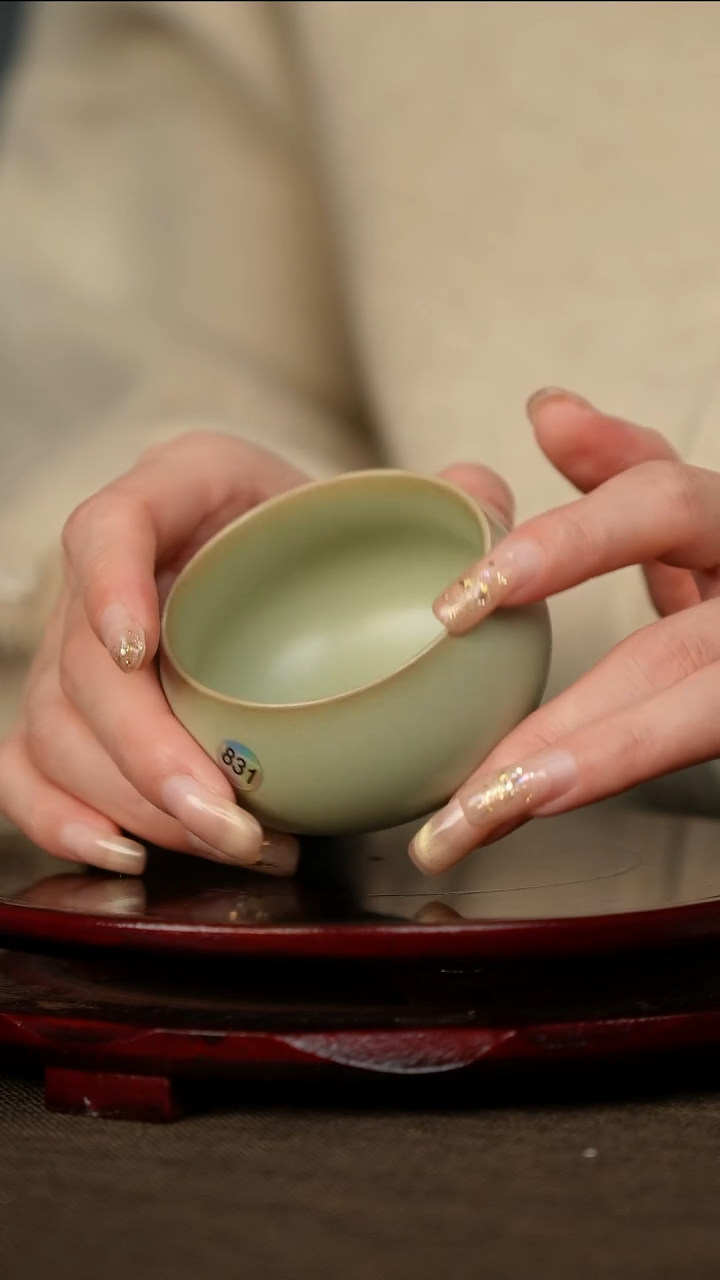 全品 粉青  禅定杯 