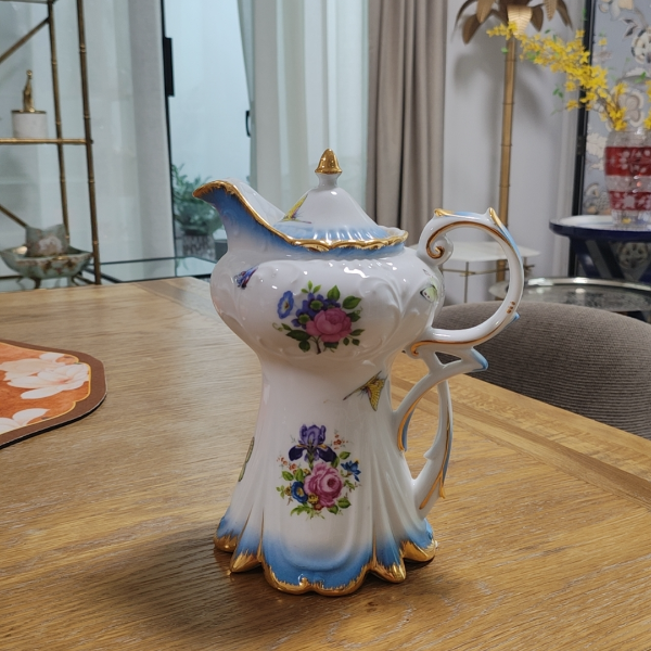 【奇居】法国古典高温陶瓷茶壶咖啡壶#H158-BL-H16