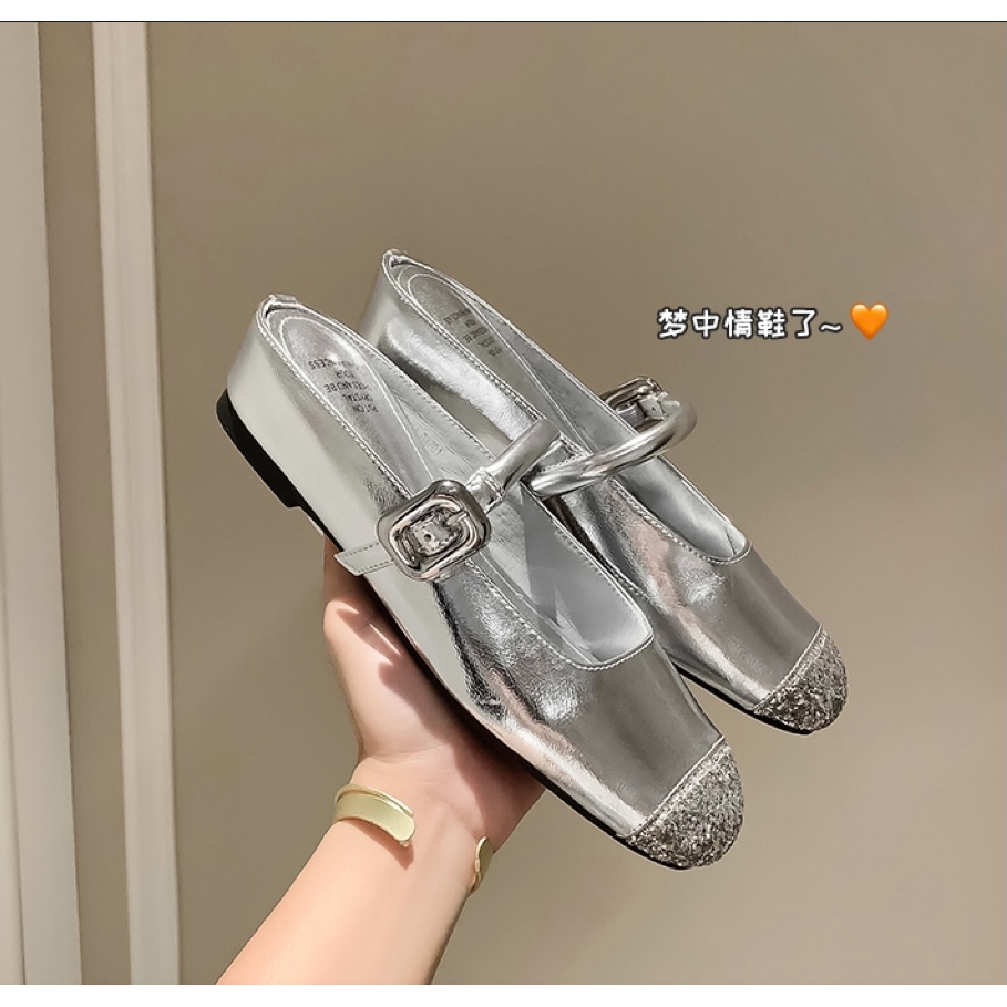 2025春季新款精致贵玛丽珍百搭羊皮水钻内增高时装鞋MK697